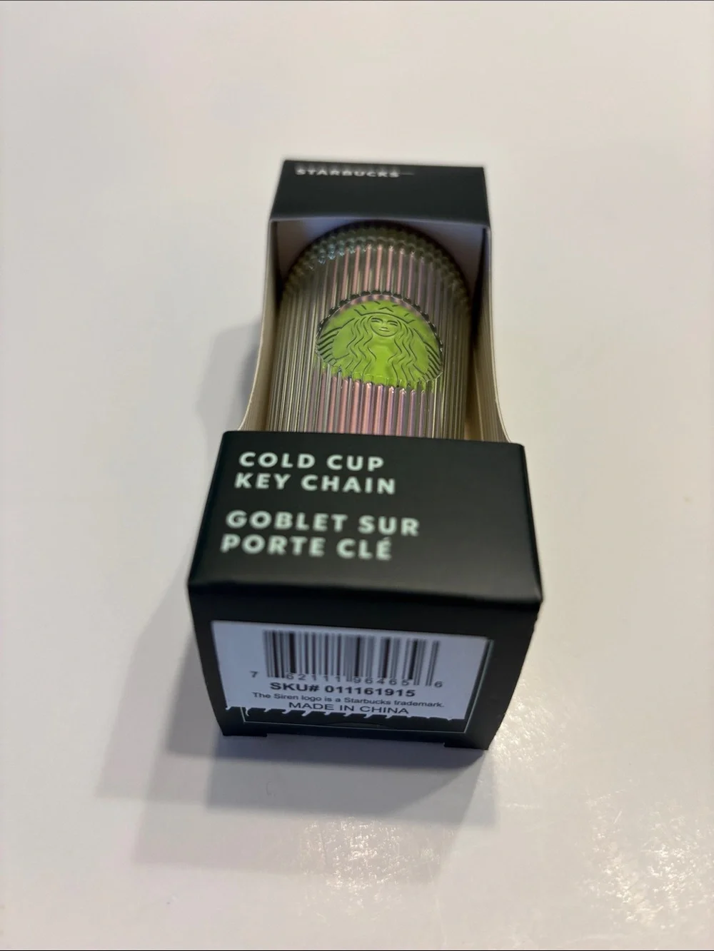 Starbucks 2025 Lime Green and Purple Pleated Cold Cup Key Chain - Picture 4 of 8